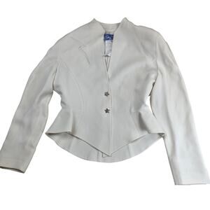 Thierry Mugler Paris R3063 T353 Peplum Jacket France 42 Star Snap Vintage
